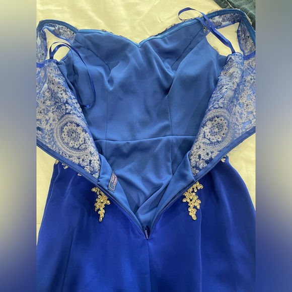 Midnight Blue Beaded Formal Dress (4) - Picture 9 of 14